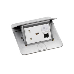 CAJA PISO 3 MODULOS (VACIA) COLOR ALUMINIO 54010