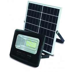 REFLECTOR LED 40W 6500K 3200Lm IP65 CON PANEL SOLAR EXTERNO 12V MODELO GR-1041