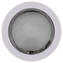 FOCO EMBUTIDO 2XE27 CON VIDRIO Y AMPOLLETA 26W DIAMETRO 230MM NIQUEL