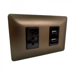 HEMBRA EMBUTIDA CAFE SIMPLE 10A + USB DOBLE