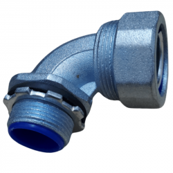 CONECTOR CURVO PARA FLEXIBLE METALICO CON PVC 1 1/2PULGADAS 48,3MM AMERICANO