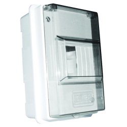 TABLERO PLASTICO CON PUERTA TRANSPARENTE SOBREPUESTA 4 POLOS LIBRE DE HALOGENOS