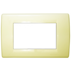 PLACA HABI BAQ. MARFIL CLARO 3 PUESTO CON SOPORTE