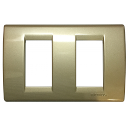 PLACA HABI BAQ. CHAMPAGNE MET. 2 PUESTO CON SOPORTE