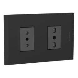 HEMBRA EMBUTIDA NOBILE ANTRACITA NEGRA DOBLE 10A + 10/16A AF2293EANG