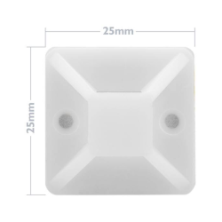 BASE AUTOADHESIVA 4,6MM 25X25MM BLANCA