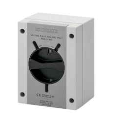 INTERRUPTOR SECCIONADOR 3X20A 0-1 CON CAJA IP-66/69 MANETA NEGRA