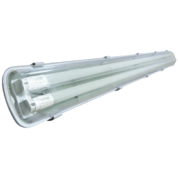 LAMPARA HERMETICA PARA 2 TUBOS LED T8 1200MM IP65 DOBLE CONTACTO SIN TUBO