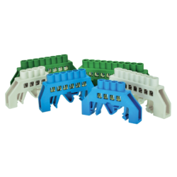 BARRA CONEXION DIN 8 POLOS VERDE AISLADA