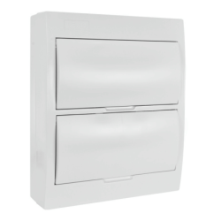 TABLERO PLASTICO CON PUERTA BLANCA SOBREPUESTO 24 POLOS LIBRE DE HALOGENO