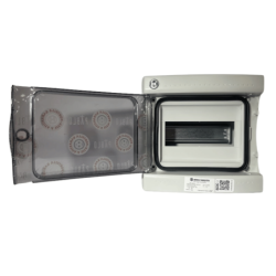 TABLERO POLICARBONATO DIN CON TAPA TRANSPARENTE SOBREPUESTO 8 POLOS IP65