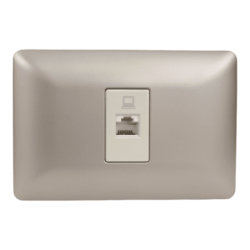 HEMBRA EMBUTIDA CHAMPAGNE RJ-45 CATEGORIA 6