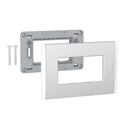 PLACA NOBILE ALUMINIO NATURAL 3 PUESTOS CON SOPORTE AF5S3MN
