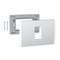 PLACA NOBILE ALUMINIO NATURAL 1 PUESTO CON SOPORTE AF5S1MN