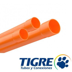 TIRA CONDUIT PVC 75MMX6MTS 3422 MEDIA CON COPLA NARANJA
