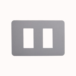 PLACA MATIX GO PLASTICA GRIS 2 PUESTOS JA4803M2JG