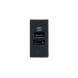 MODULO MATIX GO NEGRO CARGADOR USB TIPO A+C 15W JB4191AC