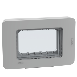 IDROBOX GO DE MATIX GO PLACA 3 PUESTOS GRIS CON PUERTA TRANSPARENTE IP55 28603G