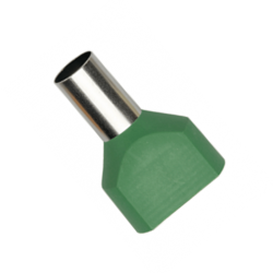 TERMINAL PUNTA FERRUL DOBLE AISLADO 2X6MM (2X10AWG) VERDE