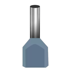 TERMINAL PUNTA FERRUL DOBLE AISLADO 2X2.5MM (2X14AWG) GRIS