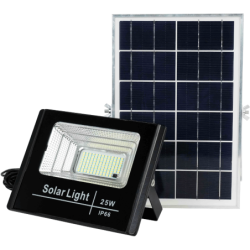 REFLECTOR LED 100W 6500K 1800Lm IP65 CON PANEL SOLAR EXTERNO