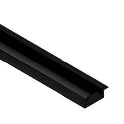 PERFIL ALUMINIO PARA CINTA LED EMBUTIDO NEGRO 17X7MM 2MTS