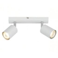 FOCO MONTADO EN BARRA GU10 (2 FOCOS) SILO COLOR BLANCO SIN AMPOLLETA