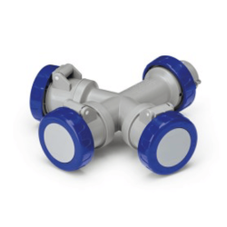 ENCHUFE INDUSTRIAL MULTIPLICADOR 1 ENTRADA Y 3 SALIDAS 2X16A+T IP67 230V