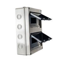 TABLERO PLASTICO CON PUERTA FUME SOBREPUESTO 24 POLOS IP65 LIBRE DE HALOGENOS