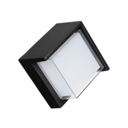APLIQUE MURO LED EXTERIOR 12W 4000K 960Lm NEGRO CUADRADO IP65