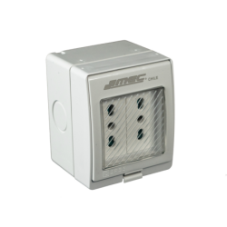 Compra o cotiza CAJA SOBREPUESTA CON TAPA CON 2 MODULOS 10/16A 250V IP55