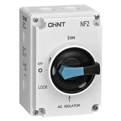 Compra o cotiza INTERRUPTOR SECCIONADOR 3X40A 0-1 CON CAJA IP66 MANETA NEGRA NF2-40/3BO