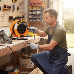 Compra o cotiza ALARGADOR CARRETE 4 POSICIONES SALIDAS 10A 16A/SCHUKO 40MTS CON PROTECCION DE SOBRECONSUMO 2200W