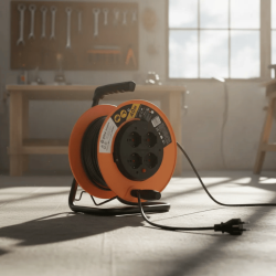 Compra o cotiza ALARGADOR CARRETE 4 POSICIONES SALIDAS 10A 16A/SCHUKO 40MTS CON PROTECCION DE SOBRECONSUMO 2200W