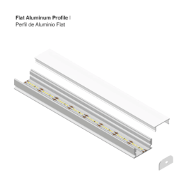 Perfil Aluminio Para Cinta Led Sobrepuesto Niquel 2M | guzman.cl