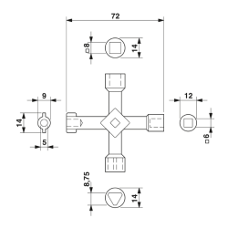 Compra o cotiza LLAVE 3 EN 1 PARA TABLERO USS 4 1203149