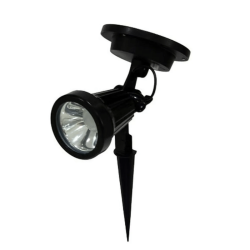 FOCO LED SOLAR CON ESTACA 0,5W 30Lm 3000K COLOR NEGRO IP65