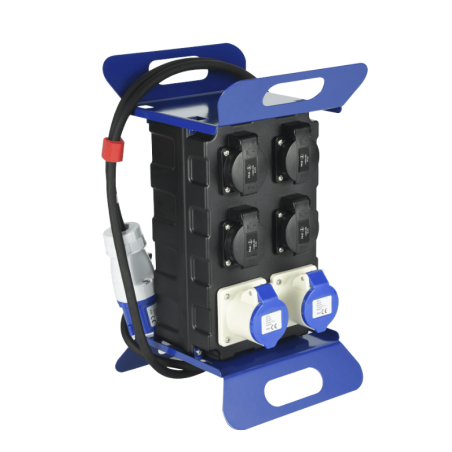 Compra o cotiza ALARGADOR INDUSTRIAL TIPO TORRE 6 POSICIONES 2 INDUSTRIAL 2P+T 16A 4 SCHUKO 2MTS CON DIFERENCIAL 30mA
